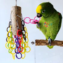 Muyuetan pure natural wild solid wood parrot gnawing and grinding mouth toy column collar can be approved