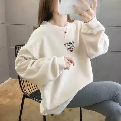 Net red pregnant women Spring suit fashion pregnant mother foreign pie sweater in the long version of the coat does not show belly tide