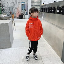 Girls overcoat jacket autumn new childrens middle-aged childrens windproof zipper shirt student jacket