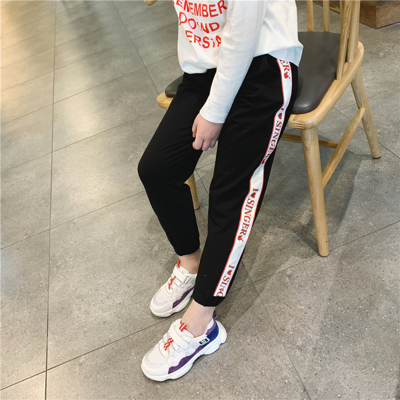 thư cô gái sweatpants băng 2019 học sinh tiểu học mùa xuân yêu thương những đứa trẻ lớn yêu một quần thời trang giản dị.