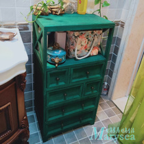American solid wood bathroom side cabinet corner cabinet Cabinet cabinet Cabinet cabinet Cabinet retro toilet toilet side cabinet