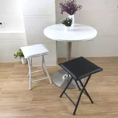 Household Japanese folding stool Simple metal dining stool Color soft seat Outdoor leisure adult square stool Portable stool