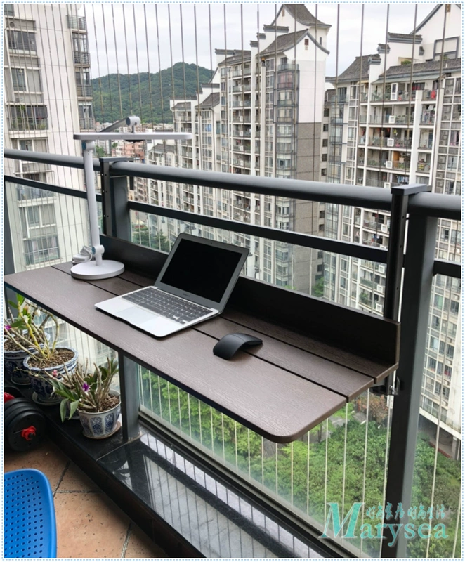 bàn xếp gỗ Bàn gấp ban công ngoài trời treo trên sân thượng bàn ban công phong cách đơn giản bàn học giá sách