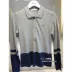 Tri-Fold Lacoste quầy cá sấu Pháp đích thực áo thun nữ tay dài màu tương phản 980829 - Áo polo thể thao áo polo dior Áo polo thể thao