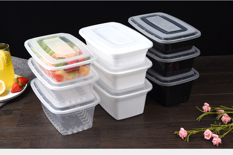 cà mèn hâm điện Hình chữ nhật Châu Âu 2000ml Hộp ăn trưa dùng một lần Nhựa dày Gói Takeaway của Mỹ Hộp cơm trưa Đồ ăn nhanh - Hộp cơm điện sưởi ấm hộp cơm điện của đức