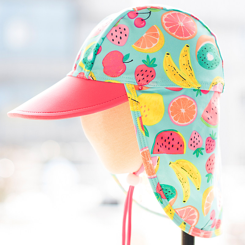 Children sunscreen hat neck protection 1 year old 3 baby duck tongue big brim hat seaside holiday hat beach swimming surf cap