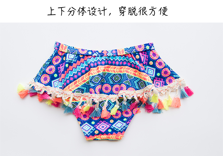 Đồ bơi cho trẻ em gái Chia bé 3 tuổi 1 Cô gái gió dân tộc Đi biển Bơi công chúa dễ thương Bikini thoi trang tre em