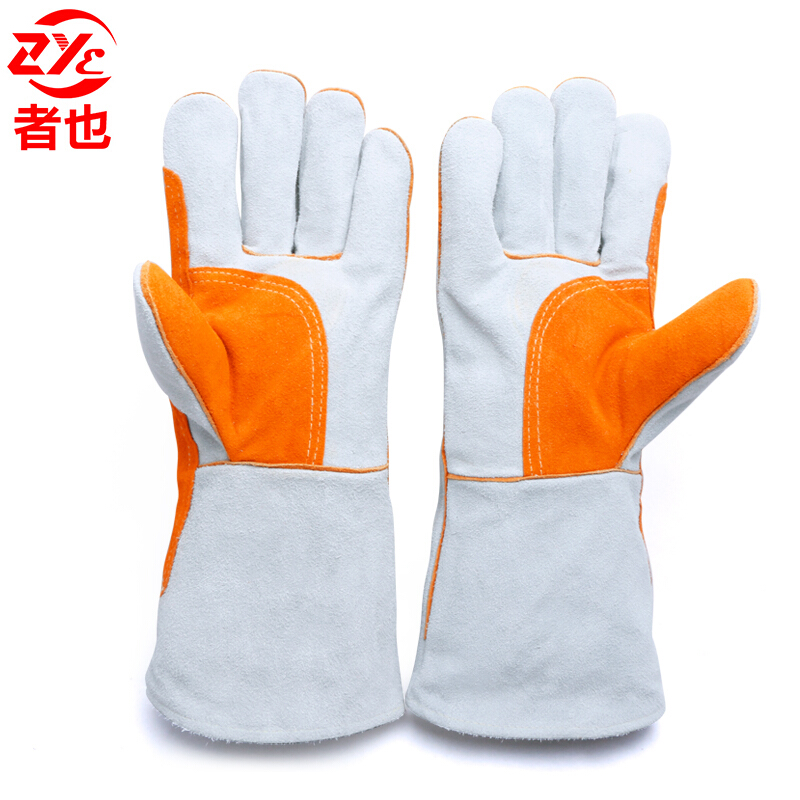 Long version of all cowhide fire wire welding gloves welder welding machinery double-layer reinforced palm Gato durable high temperature resistance