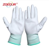 Anti-static gloves Nylon PU coated palm coating Dust-free workshop electronic labor protection breathable fingertip wear-resistant SML code