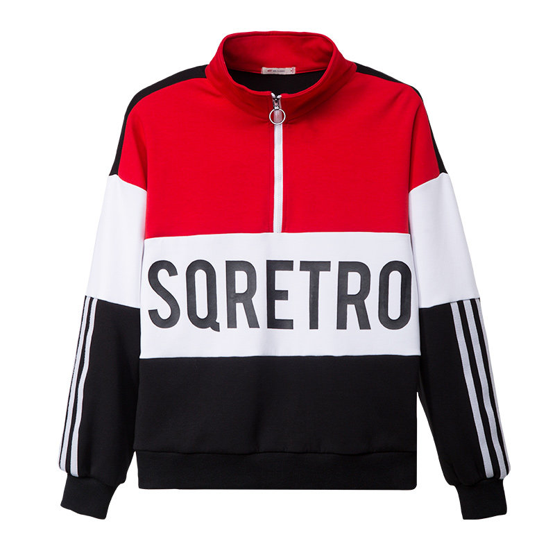 Seki Casual Thick Cotton Lady Spring Autumn Season Collar Breathable National Tide Jacket Top 100 Hitch Gym Fitness Hooded Sweatshirt