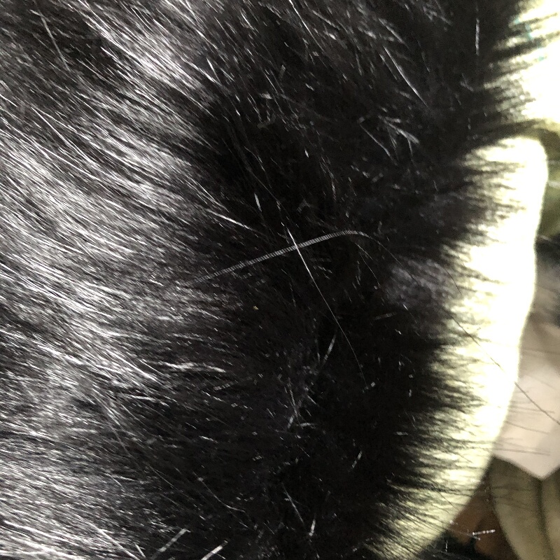6cm Pure Black Long-Haired Fabric, Faux Fur, Simulated Fur, Vest, Background Cloth, Background Fleece Fabric
