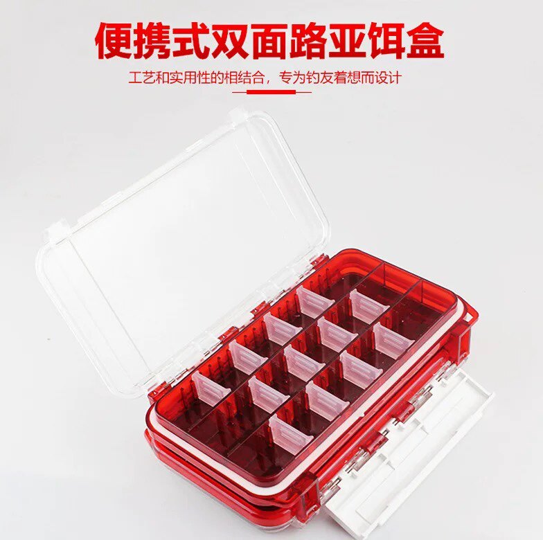 Bait Box Lead Hook Box Double Waterproof ABS Material Soft Bait Storage Box Fishing Tackle Supplies Multifunctional Accessories