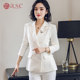 2022 new professional suit long-sleeved Korean version of the slim white small suit jacket female interview overalls OL