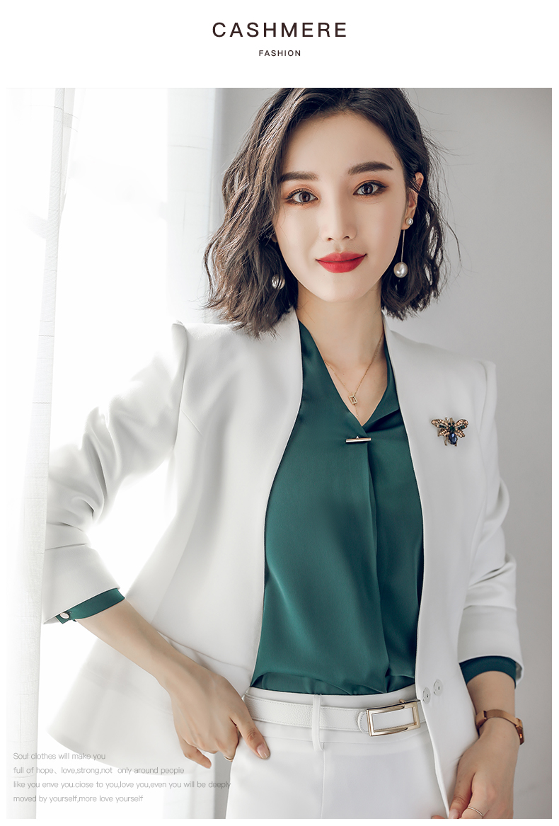 Ai Shangchen phù hợp với nữ 2018 mới mùa thu giản dị áo khoác nữ thời trang chuyên nghiệp mặc áo khoác trắng phỏng vấn các kiểu bộ vest nữ trẻ trung