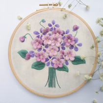 Embroidery handmade self-embroidered flower hanging wall painting European three-dimensional DIY material bag homemade gift shake sound small red book