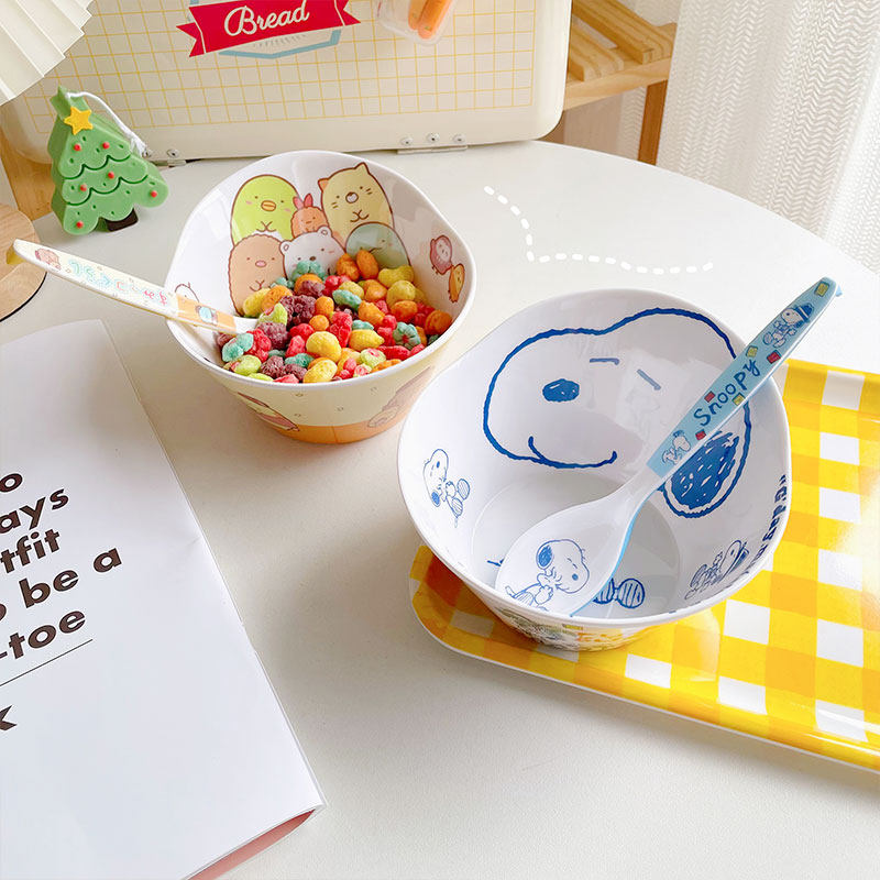 Snoopy children's baby tableware melamine salad bowl cartoon shape bowl anti-fall soup bowl adult imitation porcelain rice bowl