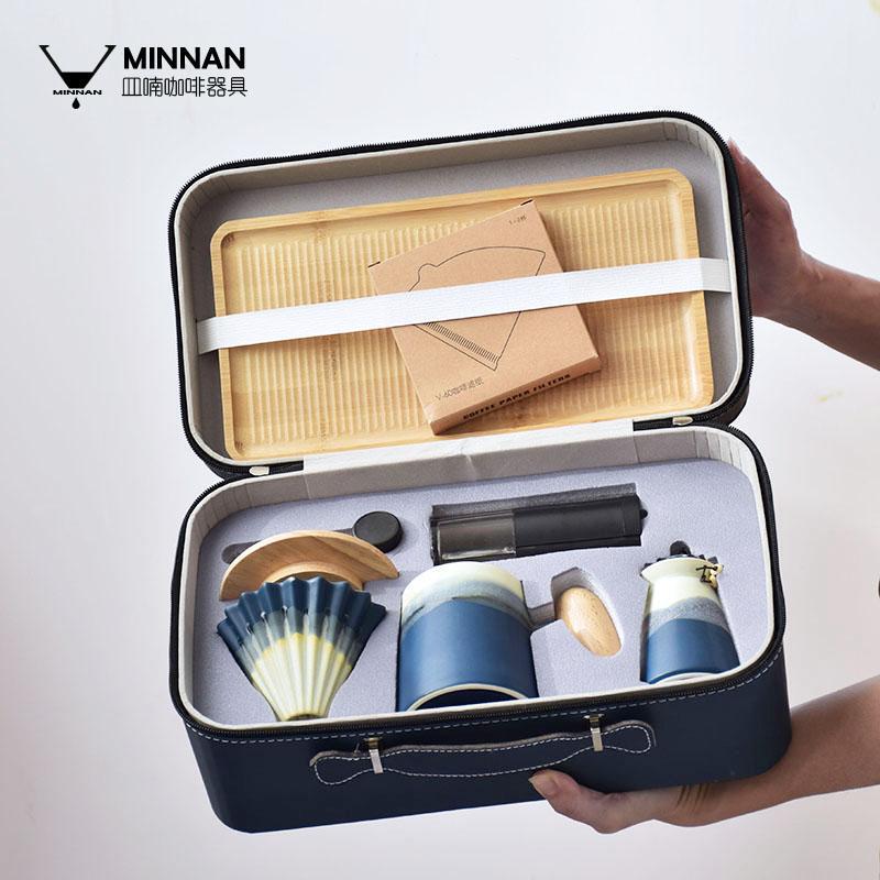 Minnan Mountain Hidden Origami Drip Filter Ceramic Coffee Cup Jar Grinder Hand-Brewed Coffee Set Outdoor Portable Gift Box
