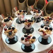 Disposable plastic cup Wooden bran cup Jelly pudding cup Mousse cup Aviation cup Dessert cup Tiramisu cup