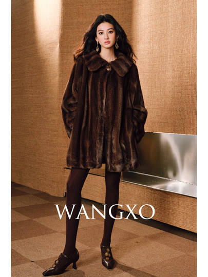 Wangxo｜Collectible-Grade Passtree Mink Texture｜Three-Dimensional Striping Technique｜Lapel Silhouette Eco-Friendly Fur
