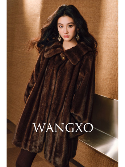 Wangxo｜Collectible-Grade Passtree Mink Texture｜Three-Dimensional Striping Technique｜Lapel Silhouette Eco-Friendly Fur