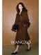 Wangxo｜Luxurious All-Wool Stand-Up Collar｜Fox Fur Cuffs｜Bathrobe-Style Belted Long Double-Sided Wool Coat