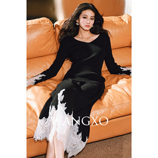 Wangxo｜Custom-Spun 48-Count Ultra-Fine Merino Wool｜Irregular Eyelash Lace｜Southern French Knit Set