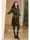 Wangxo｜Luxurious Herringbone Wool with Shiny Silk and Chenille | Belted Slim-Fit Vintage Short Coat