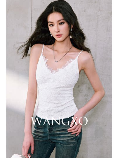 Wangxo[01/20 20:00Pm New Arrival 5% off]Three-Dimensional Velvet Lace Slim-Fit Sexy V-Neck Lace Camisole
