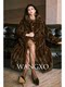 Wangxo｜Second-Hand Passtree Eco-Friendly Mink Fur｜Textured Lapel Single-Breasted Waist-Cinching Coat