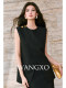 Wangxo｜Imported Twisted Drape Fabric｜Elegant Commuter-Style Asymmetrical Placket with Pleated Slit Vest and Skirt Set