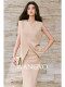 Wangxo｜Imported Twisted Drape Fabric｜Elegant Commuter-Style Asymmetrical Placket with Pleated Slit Vest and Skirt Set