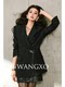 Wangxo｜Shimmering Silk Wool｜Metal Buckle Belt, Notched Lapel, Structured Shoulder Silhouette, Waist-Cinching Blazer