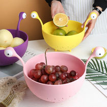 Nordic ins small monster fruit plate creative living room snack storage basket home kitchen fruit and vegetable washing water basket