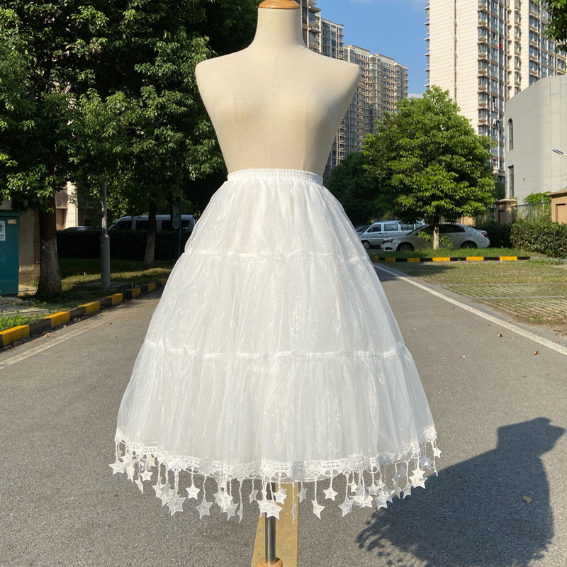 Skirt support lolita boneless soft gauze mid-length Lolita daily cloud petticoat extension bracing flower field celebration