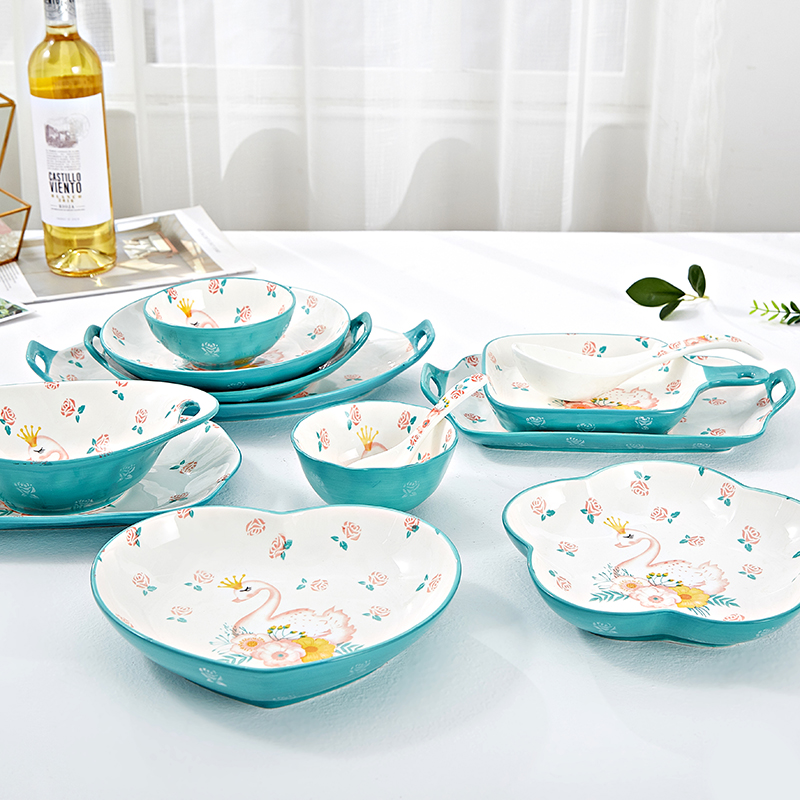 Dishes ins Ceramic Tableware Set Dishes Home Modern Simple Light Luxury Small Fresh Japanese Net Red One-person Dishes