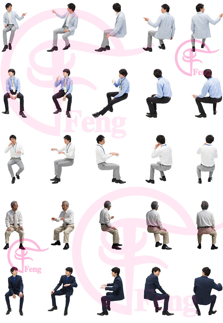 PS高清亚洲中国商务服务人物职场办公接待会议PNG免抠素材免扣