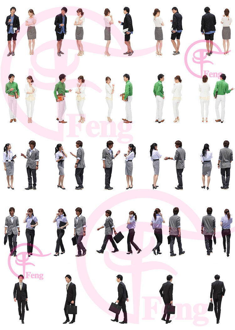 PS高清亚洲中国商务服务人物职场办公接待会议PNG免抠素材免扣