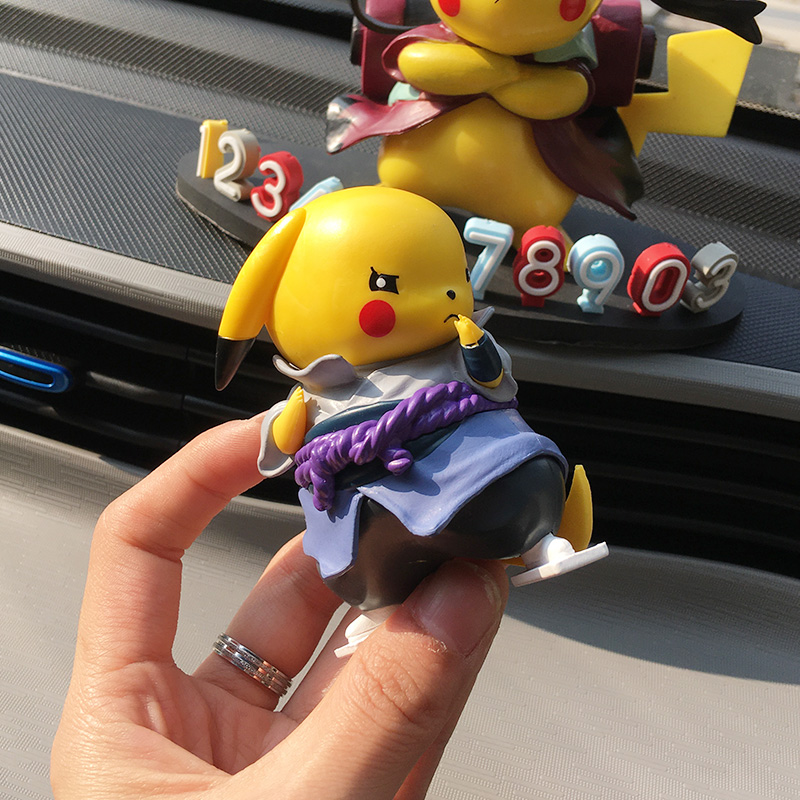 Cartoon Pikachu Temporary Parking Card Creative Personality Car Number Plate Fire Shadow Car Pendulum moving car moving car