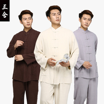 Shang Yuan Chunqiu linen clothing men and women cotton linen dressing suit Chinese Tang suit Kung Fu Yoga dress