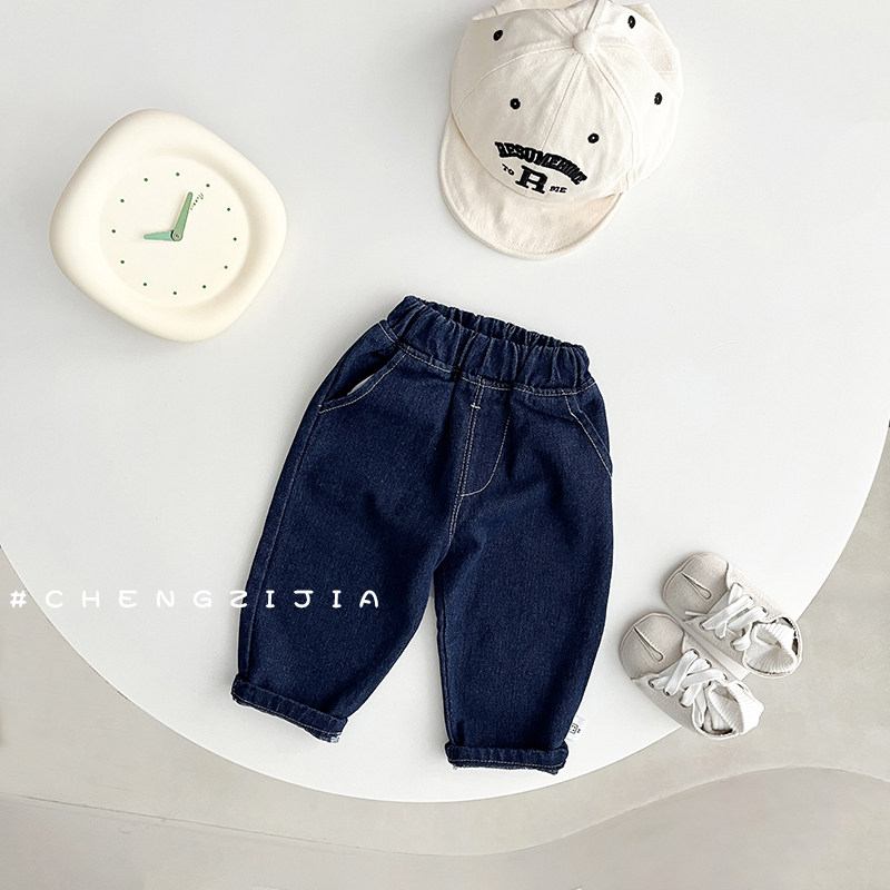 Детские осенние джинсы, комплект, штаны для мальчиков, простой и элегантный дизайн, оверсайз 其它（服饰） 
