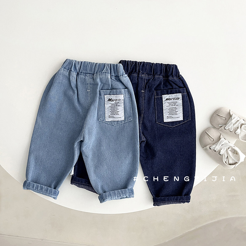 Детские осенние джинсы, комплект, штаны для мальчиков, простой и элегантный дизайн, оверсайз 其它（服饰） 