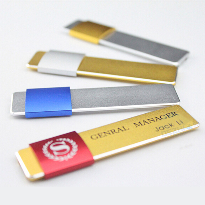 High-end breasted set for the Sheraton work nameplate upscale stainless steel chest card New Inlenfan Metal Chest Card