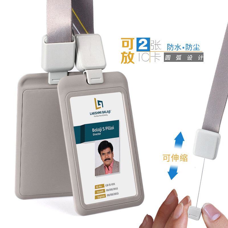 Bus Student Sleeves Easy Pull Buckle Multifunction Hanging Rope Eco-friendly Plastic Work Card Documents Cutting Sleeve Chest Card