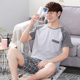 mens Net đỏ đồ ngủ cotton nhà mùa hè mặc mỏng bông tay áo ngắn thời trang có thể mặc phù hợp với mùa hè.