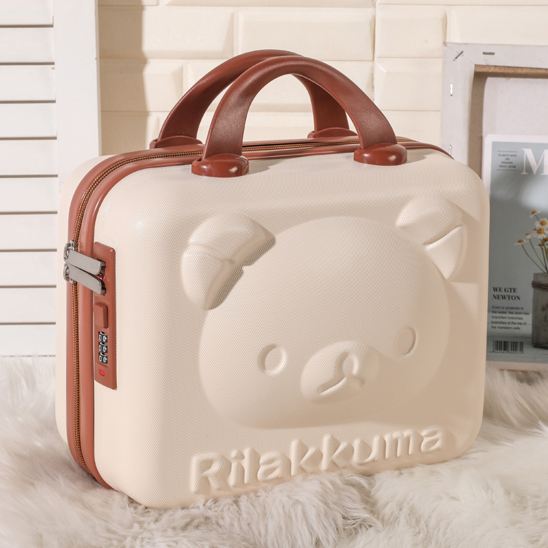 Suitcase Makeup Small Suitcase Bag 14 Inch Cartoon Cute Cartoon Password Box Light Mini Containing Box Woman