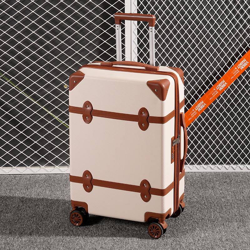 Clearance Sale: Women's Suitcase, Fresh Style, 20inch Spinner Wheels, 24-Inch Student Retro Travel Suitcase, Cute