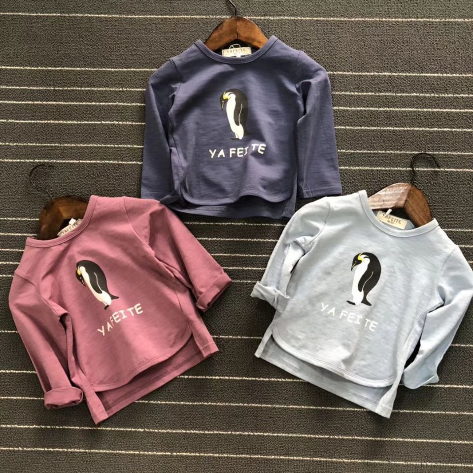 Lose money processing original single spring men and women middle and small children baby cartoon cotton long-sleeved bottoming T-shirt underwear home clothes