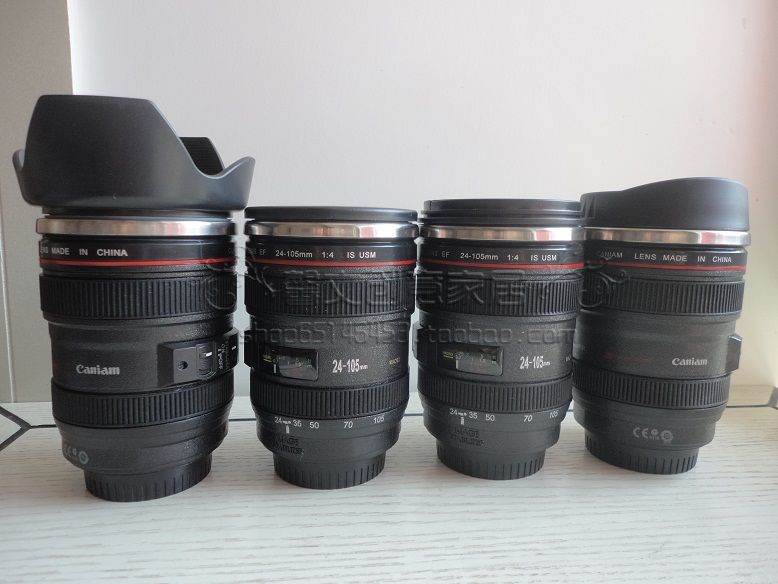 Canon SLR camera lens cup tự động trộn ly cà phê cách nhiệt có thể được in LOGO thép không gỉ bên trong cup