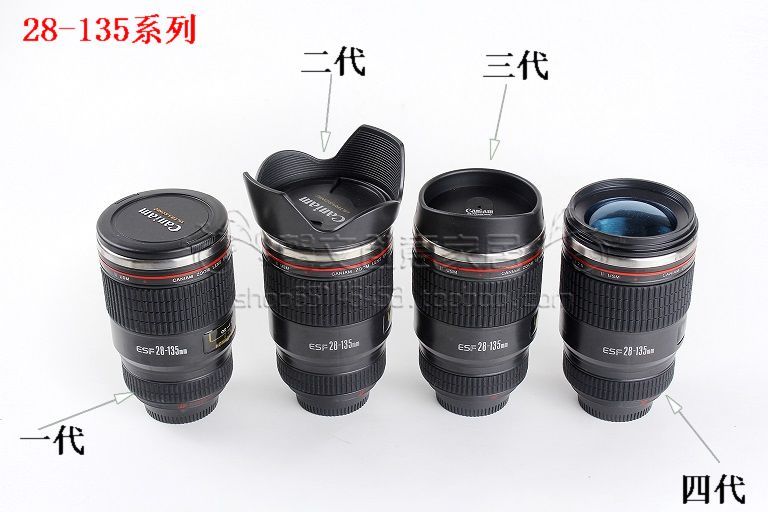 Canon SLR camera lens cup tự động trộn ly cà phê cách nhiệt có thể được in LOGO thép không gỉ bên trong cup