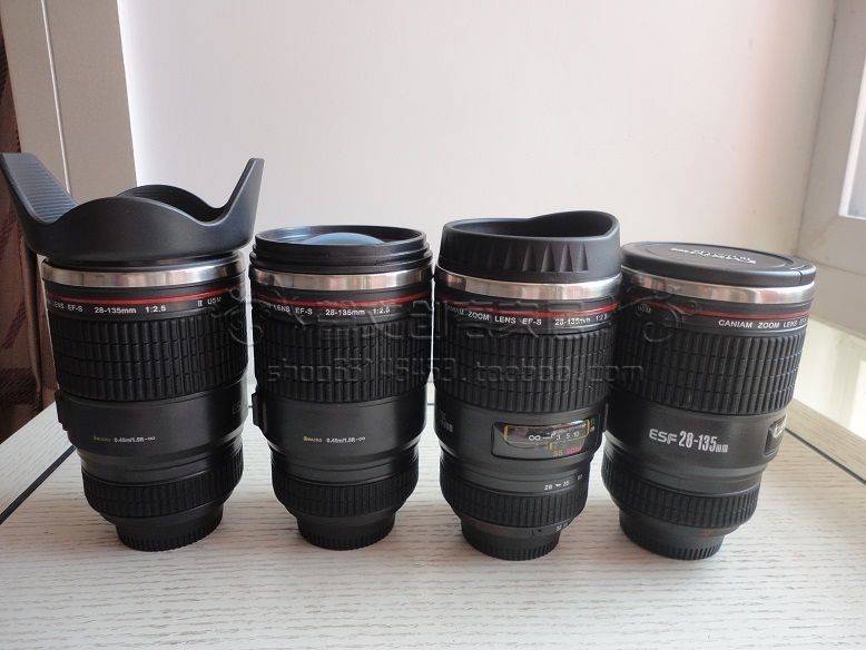 Canon SLR camera lens cup tự động trộn ly cà phê cách nhiệt có thể được in LOGO thép không gỉ bên trong cup